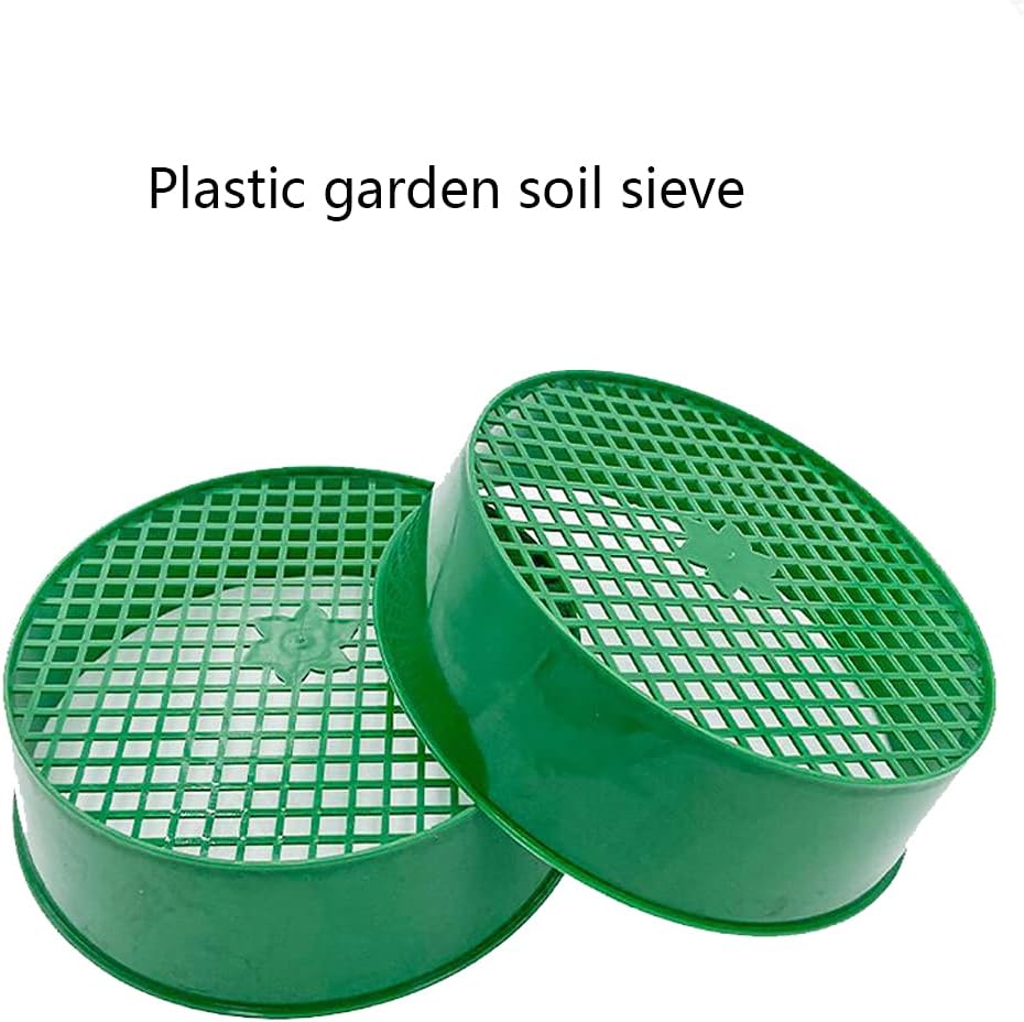 Tamiz de malla de suelo de jardín Filtro de tamiz de tamiz de arena de plástico redondo Riddle Pantalla de jardín Clasificador fino Tamices de abono
