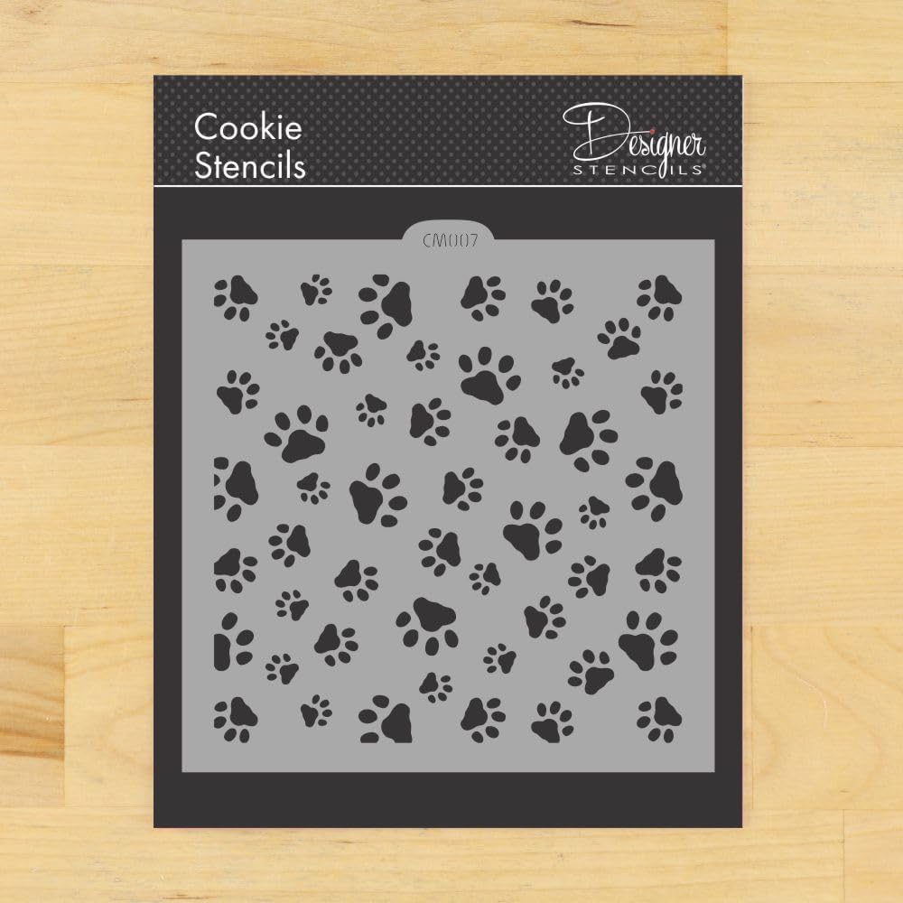Plantillas de galletas y manualidades para perros Mini Paws Allover de Designer Stencils