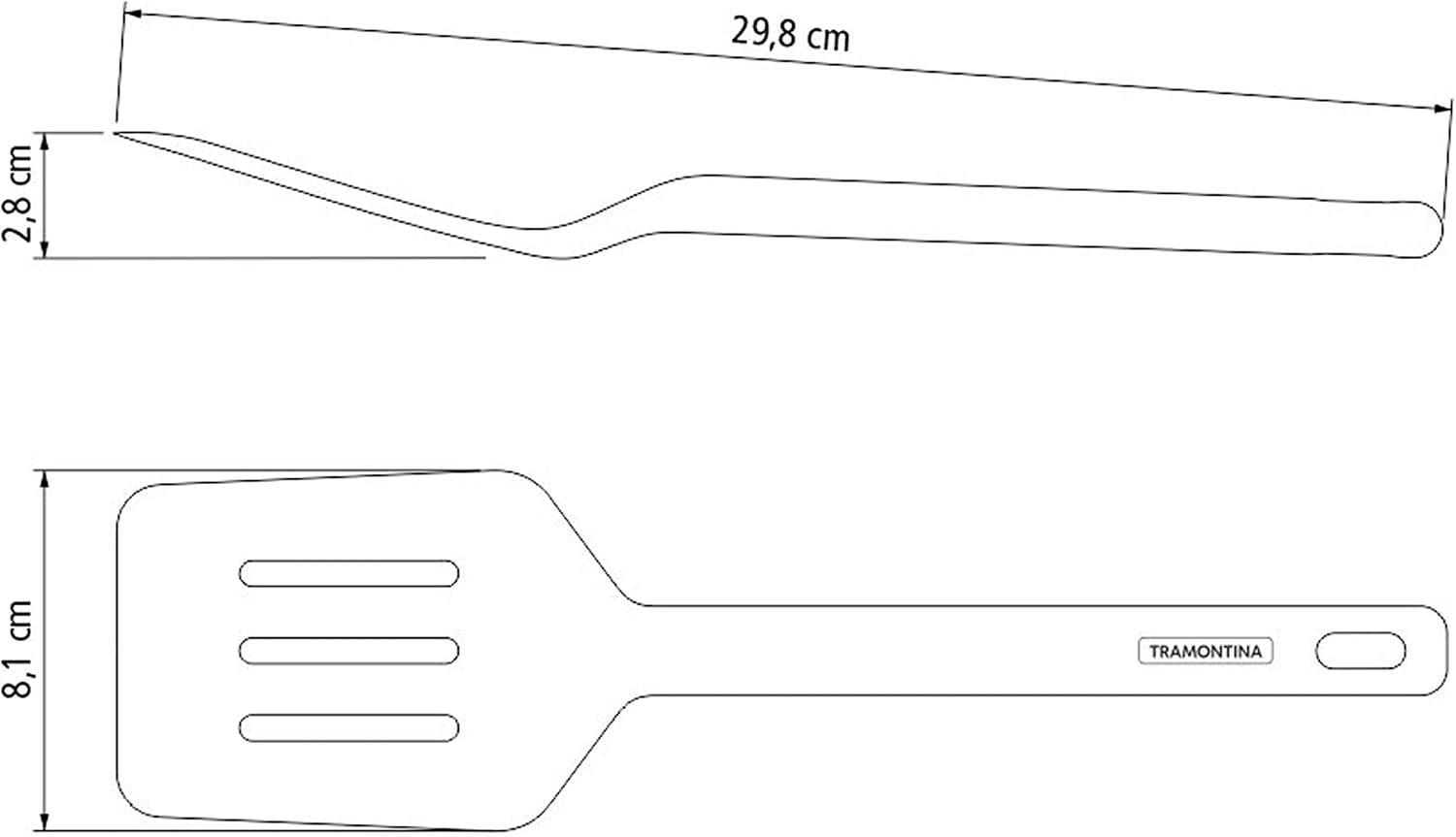 Tramontina 25810160 TRAMONTINA 25810160 Perforated Turner Molde 11.8 inches (30 cm) Gray Silicone Turner Heat Resistant Dishwasher Safe Made in