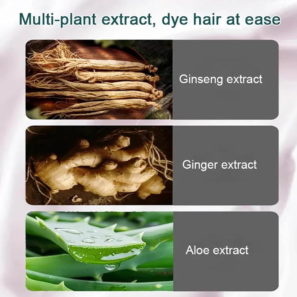 Champú natural para teñir el cabello vegetal, Huang Yi Natural Plant Hair Dye-Duskweling, extracto de plantas sin daños, nuevo tinte botánico de