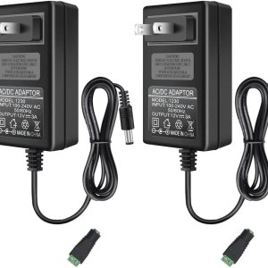 Fuente de alimentación LED de 12 V, 3 A, adaptador de CA de 36 W, transformador de 100-240 V CA a 12 V CC para tiras de luces LED, adaptador de Fuente de alimentación LED de 12 V, 3 A, adaptador de CA de 36 W, transformador de 100-240 V CA a 12 V CC para tiras de luces LED, adaptador de