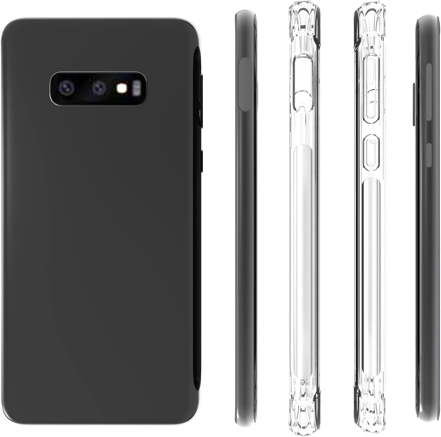 USTIYA Funda para Samsung Galaxy S10e Clear TPU Cuatro Esquinas Cubierta Protectora Transparente Suave Funda