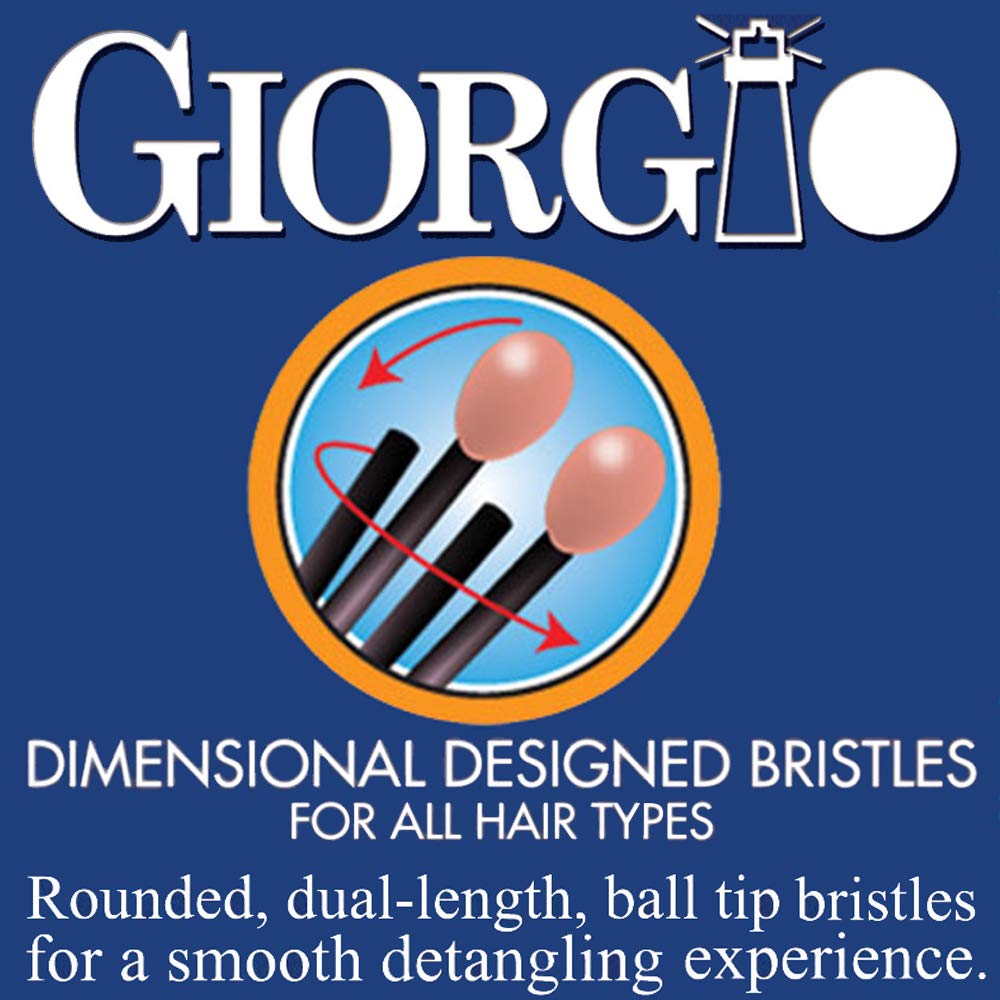 Giorgio GION1-2B – Juego de 2 cepillos desenredantes suaves para hombres y mujeres, cerdas suaves para cuero cabelludo sensible. Mojado y seco para