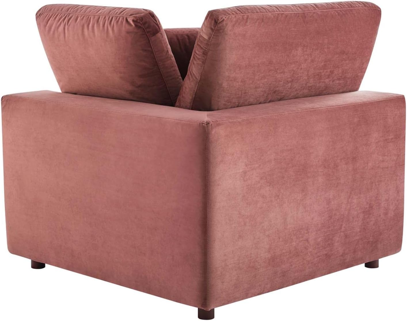 Modway Commix Sofá seccional de 6 piezas de terciopelo de alto rendimiento relleno de plumón en rosa polvoriento