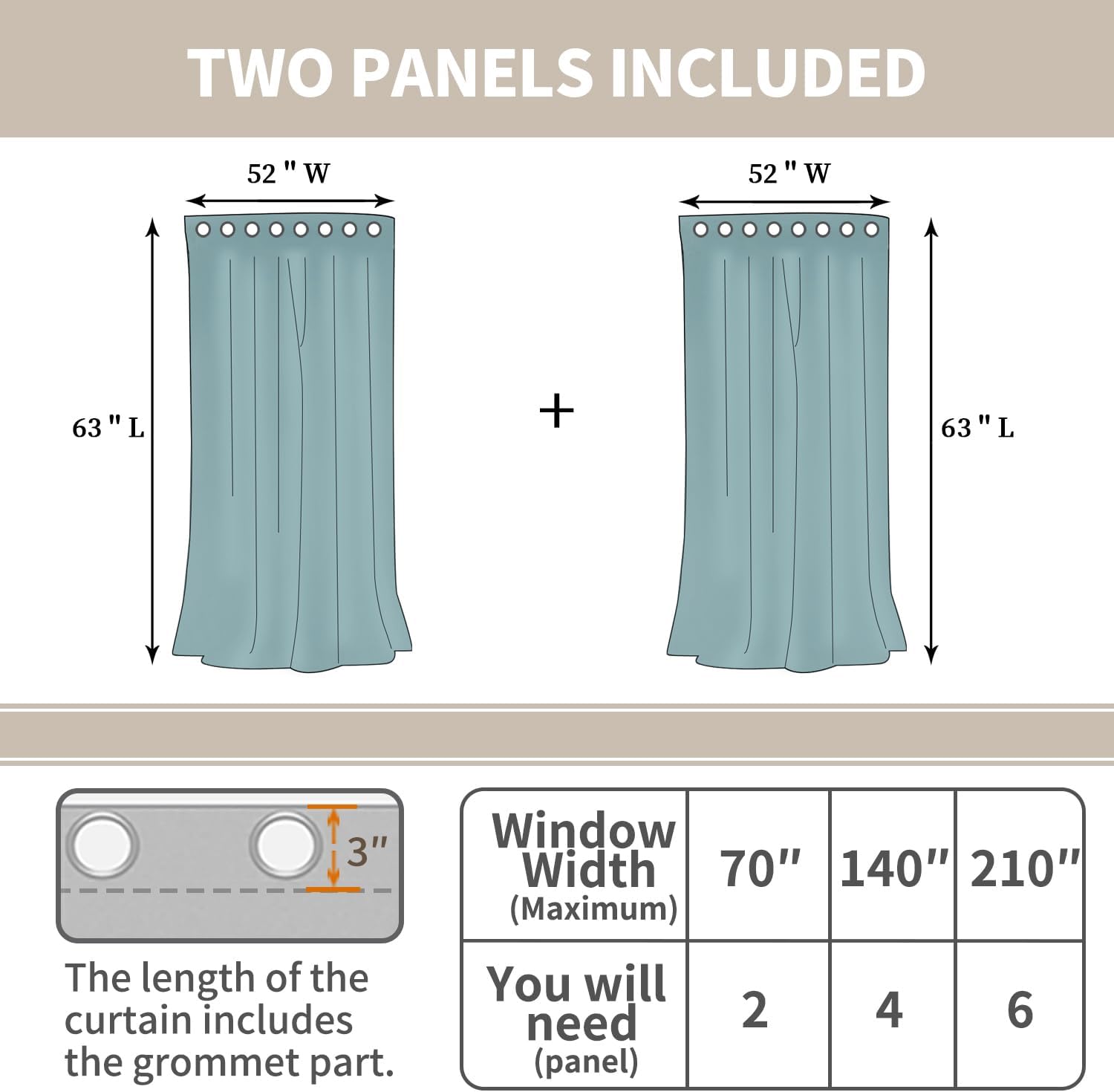 Cortinas de lino de 63 pulgadas de largo para ventana de dormitoriocomedor, filtrado de luz, arpillera gruesa semitransparente, no se transparenta,