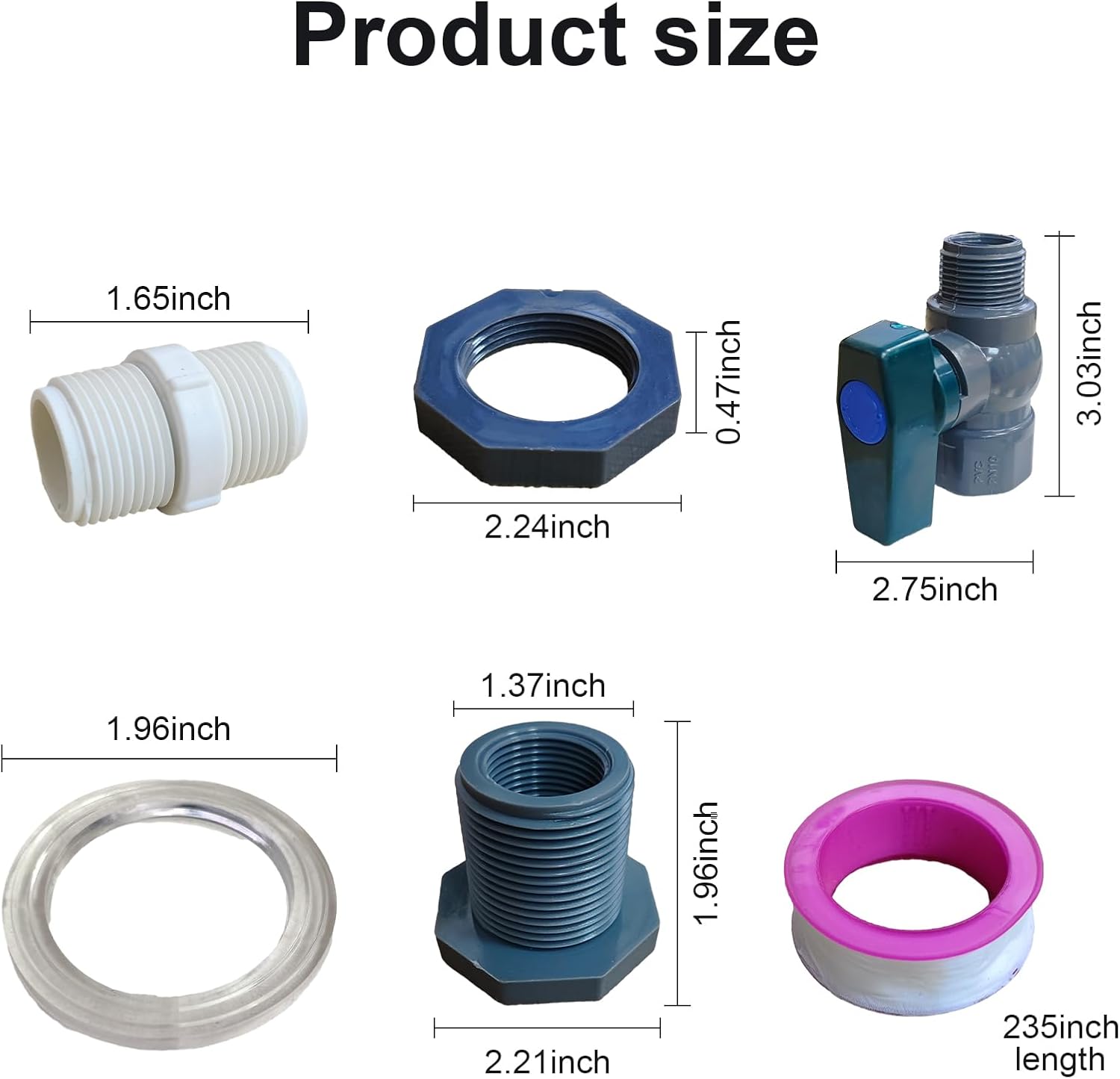 Kit de 3 espigas de barril de lluvia, barril de agua, kit de desviador de jardín de PVC con adaptador de grifo de manguera de montaje de mamparo y