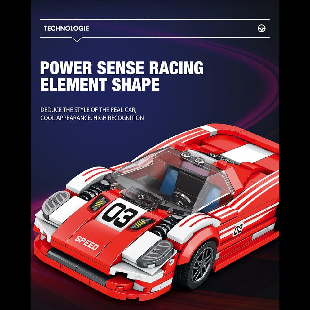 MISINI 680 Speed Racing Car Building Blocks Set, MOC Sports Car Building Kit, Cool Toy for KidsBoys, and Girls Ages 6+, Gifts Building Blocks Set