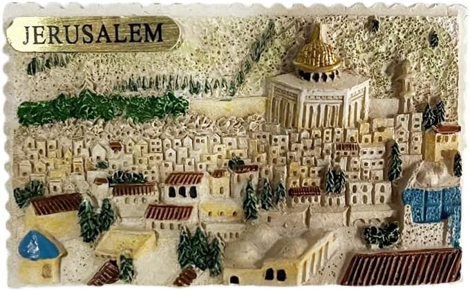 Jerusalem – Imán de nevera 3D, regalo de recuerdo de resina, hecho a mano de Jerusalén, colección de decoración para el hogar y la cocina