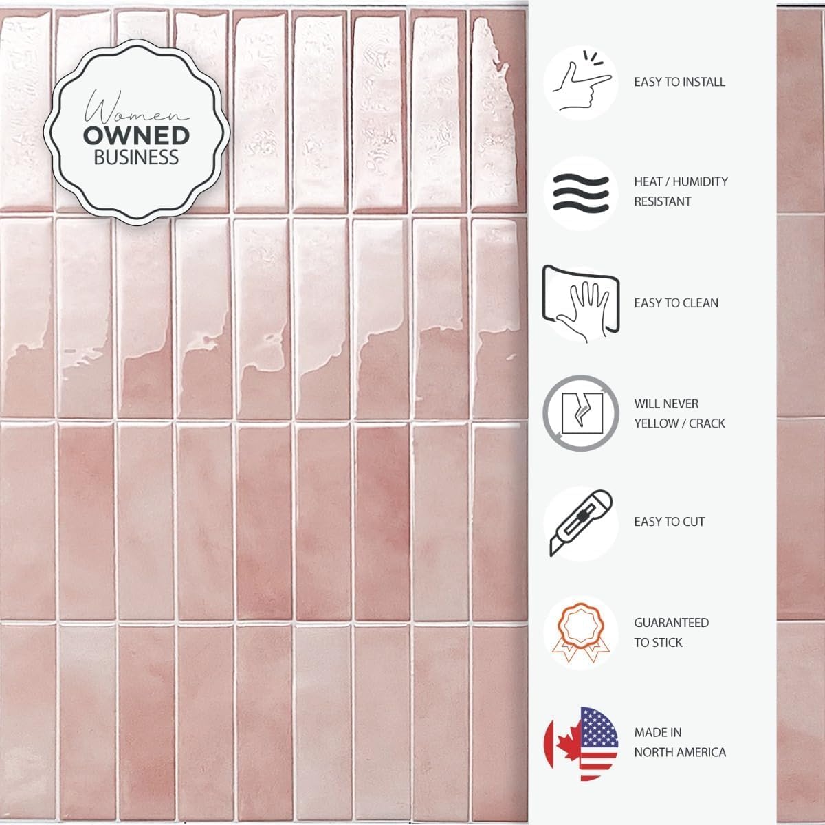 SMART TILES Protector contra salpicaduras para despegar y pegar, 5 hojas de 11.43 x 9 pulgadas, adhesivo 3D para cocina, baño, azulejos de pared
