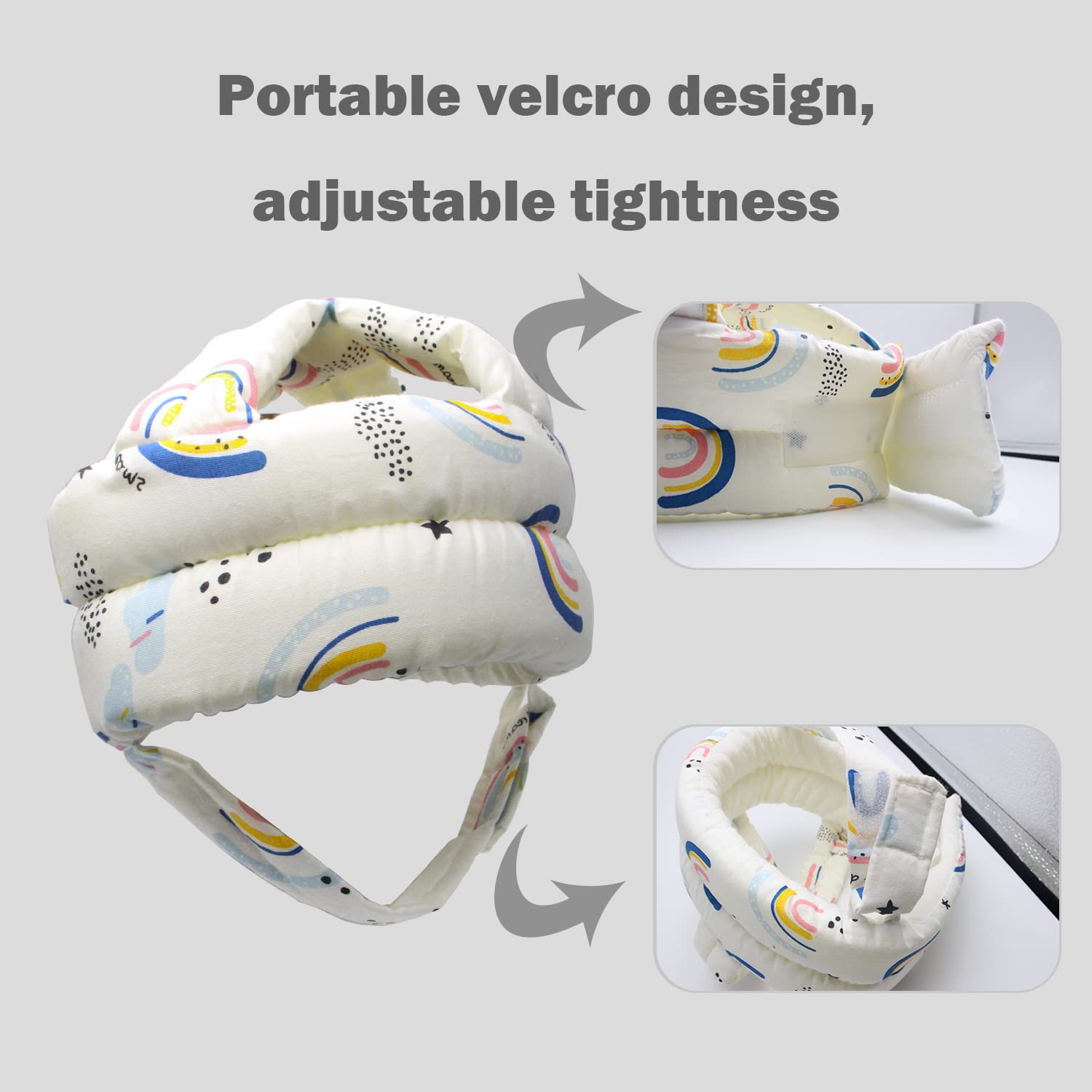 Protector de cabeza de bebé, casco de bebé para gatear, caminar, sin golpes, cabeza de seguridad, gorra protectora ajustable para caminar, jugar