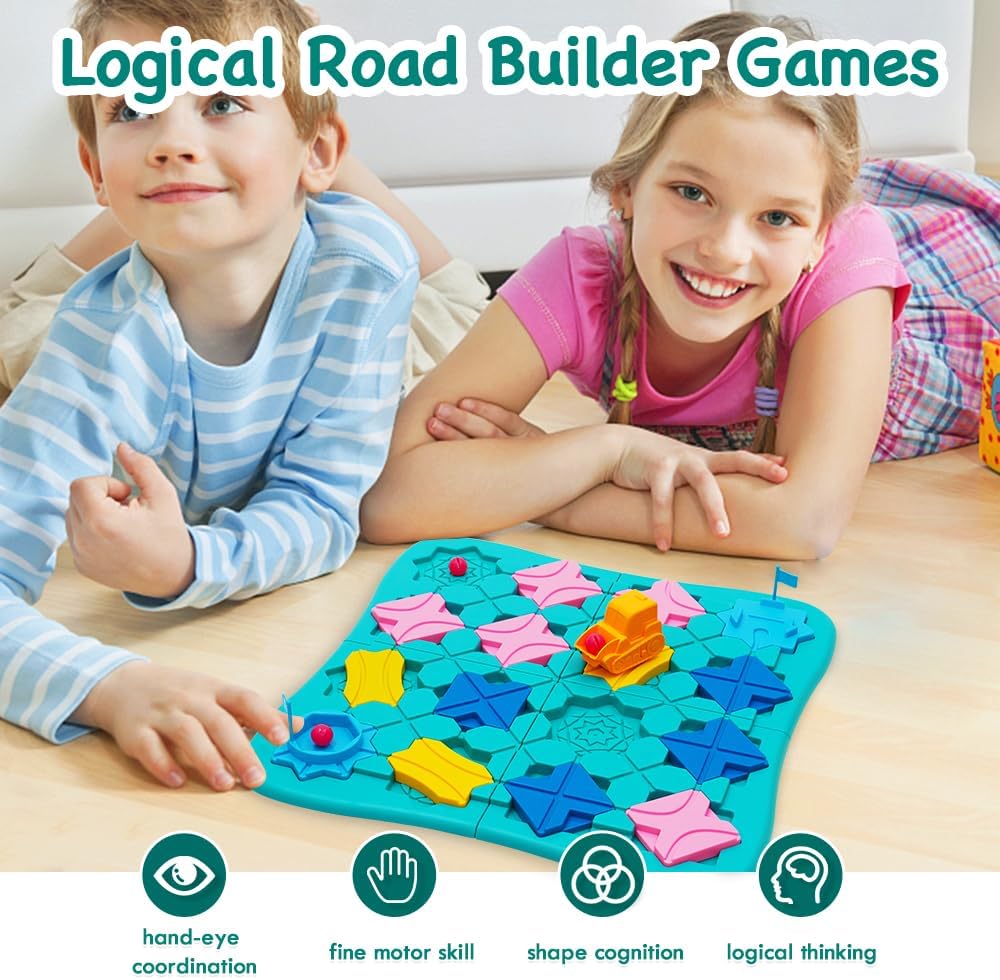 STEM Juegos de mesa rompecabezas para niños de 4 a 8 años, juego educativo inteligente lógico para niños, 166 desafíos y 4 niveles de dificultad