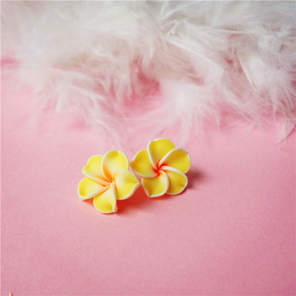 Healifty Accesorios de girasol, 20 unidades, arcilla polimérica, espaciador de flores de plumeria, cuentas sueltas, abalorios florales para hacer