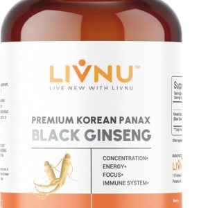 LivNu  Ginseng Panax negro coreano premium  Ginsenósidos altos para energía, concentración, rendimiento, resistencia y apoyo inmunológico  Píldoras LivNu  Ginseng Panax negro coreano premium  Ginsenósidos altos para energía, concentración, rendimiento, resistencia y apoyo inmunológico  Píldoras