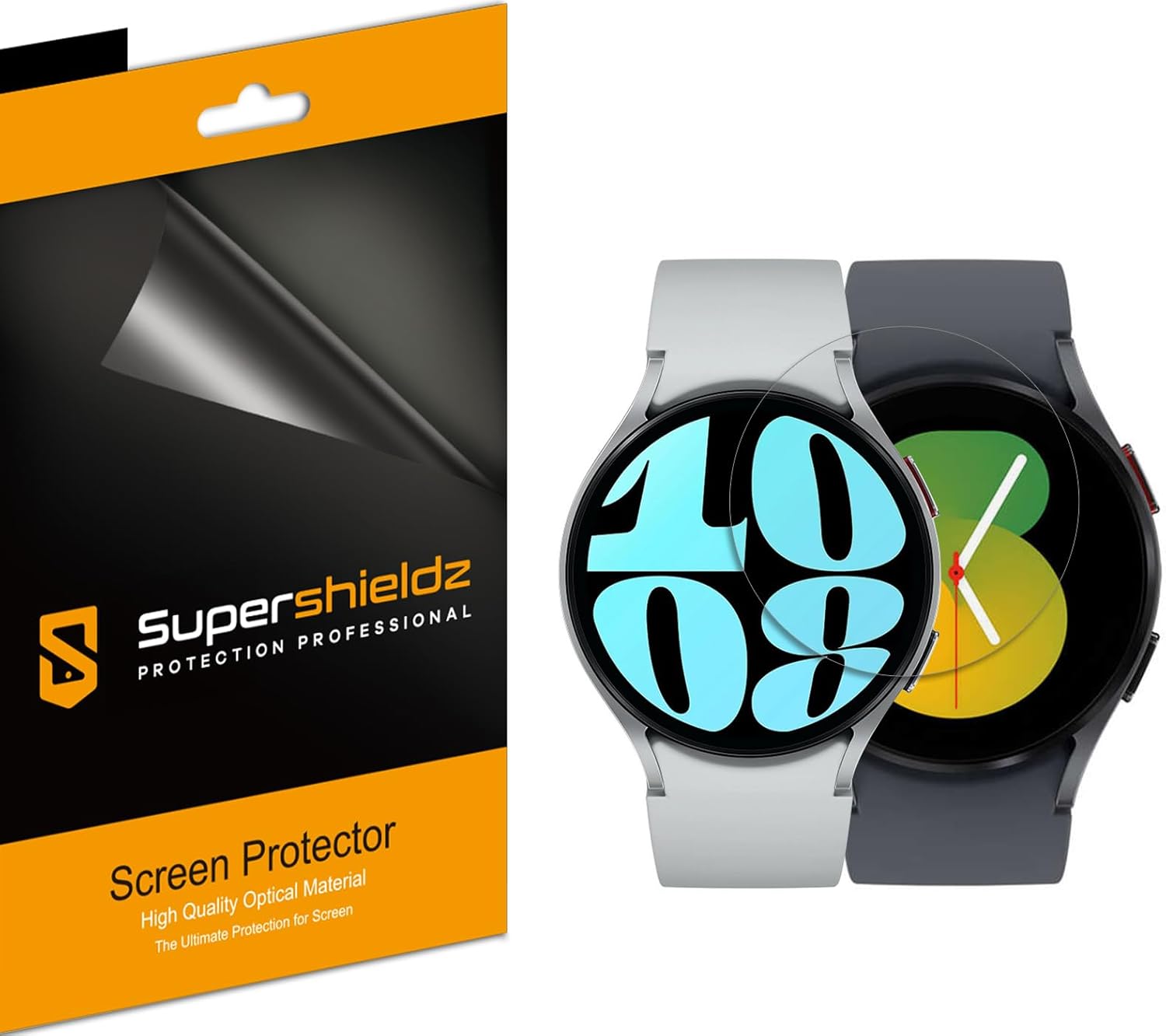Supershieldz Paquete de 6 protectores de pantalla diseñados para Samsung Galaxy Watch 6 (1.575 pulgadas)  Galaxy Watch 5 (1.575 pulgadas)  Galaxy