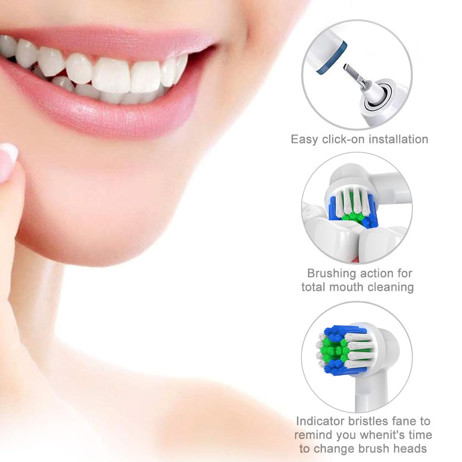 Cabezales de repuesto compatibles con Oral-B Braun, 16 cabezales de cepillo de dientes eléctricos profesionales para Oral B, cabezales de repuesto