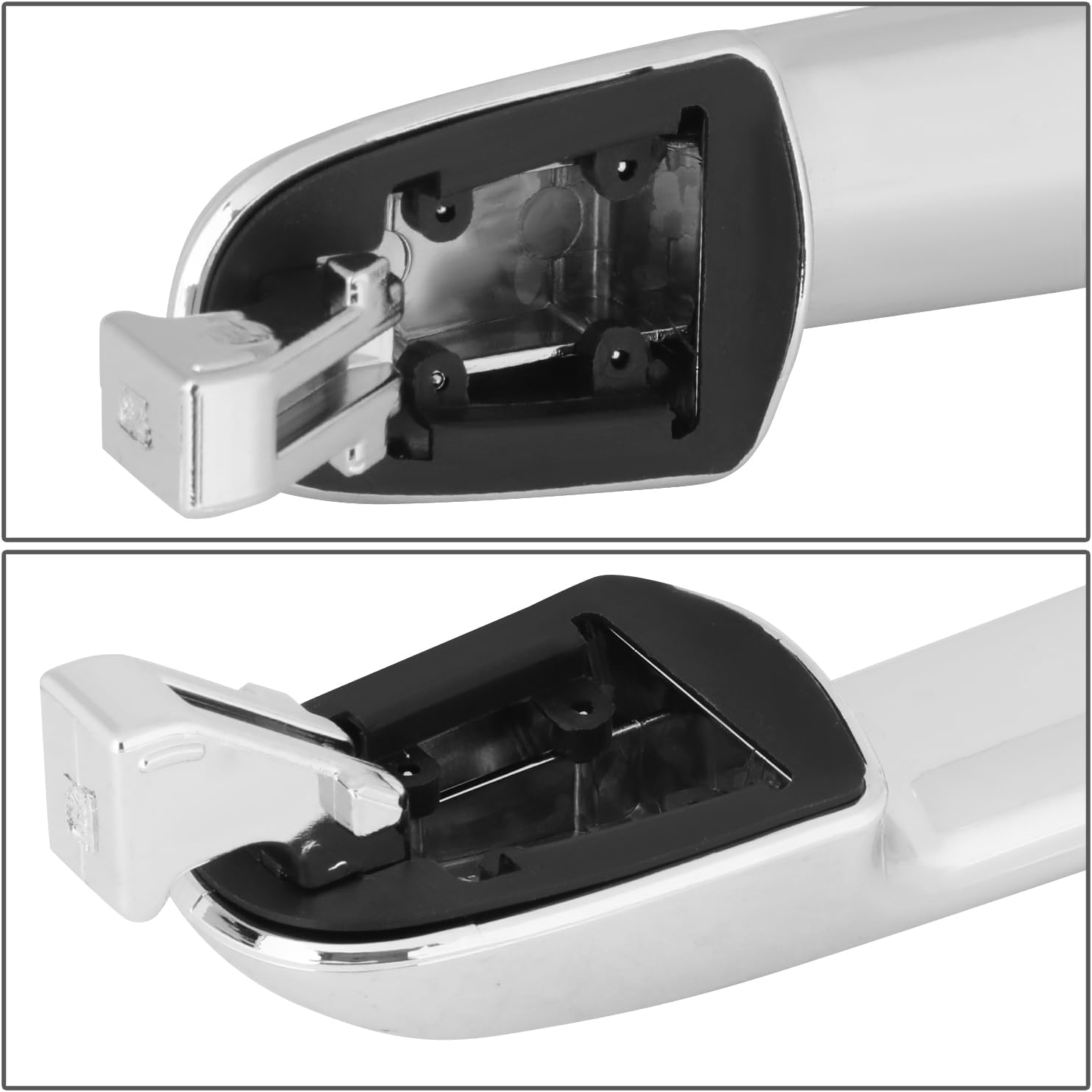 DNA MOTORING Manija de puerta exterior delantera derecha compatible con Kia ForteKoup 09-13, sin ojo de cerradura, cromo, OEM-DHO-01245