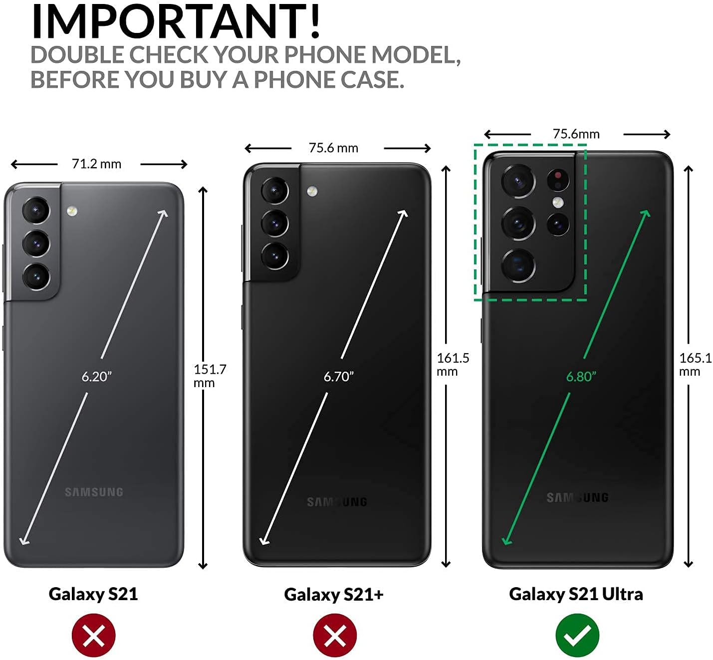SURAZO Samsung S21 Ultra – Funda de piel auténtica RFID 3 ranuras para tarjetas y bolsillo para efectivo, cierre magnético seguro, función atril,
