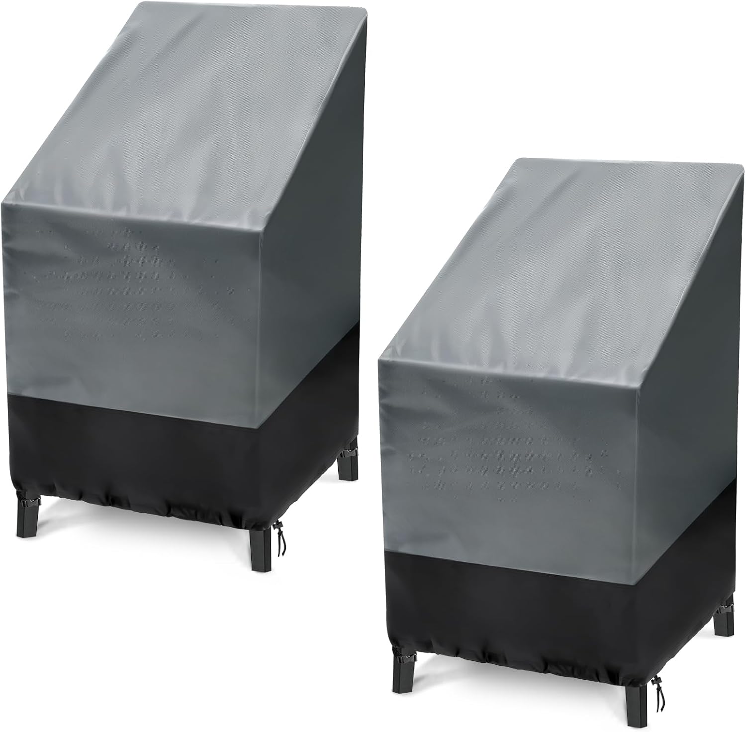 Fundas para sillas de exterior, paquete de 2 sillas apilables para exteriores, impermeables, fundas para sillas de patio, fundas para muebles de