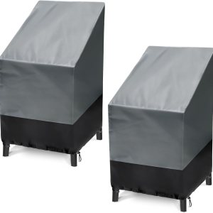 Fundas para sillas de exterior, paquete de 2 sillas apilables para exteriores, impermeables, fundas para sillas de patio, fundas para muebles de Fundas para sillas de exterior, paquete de 2 sillas apilables para exteriores, impermeables, fundas para sillas de patio, fundas para muebles de