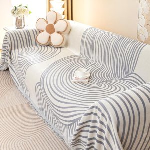 Funda reversible de felpilla para sofá, funda de sofá de felpilla de doble cara, funda de sofá de felpilla a rayas simples, antiarañazos, Funda reversible de felpilla para sofá, funda de sofá de felpilla de doble cara, funda de sofá de felpilla a rayas simples, antiarañazos,