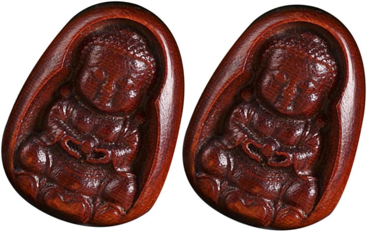 Abaodam 10 piezas de palisandro bebé Buda DIY llave colgante monje llavero llavero accesorios de la suerte figuras Buddha colgante encanto Buda