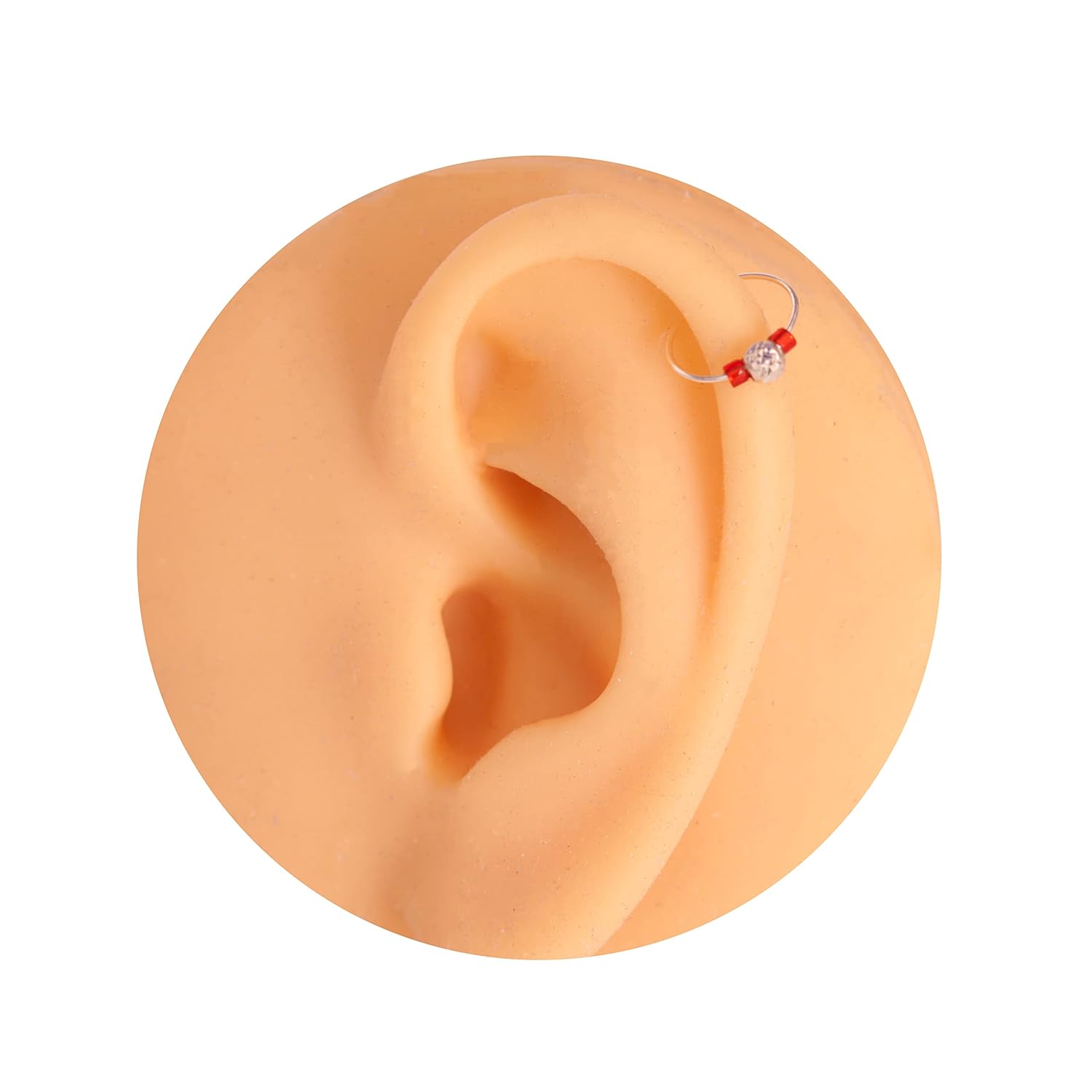 Tiny Beaded Silver Cartilage Helix Earring -Small & Thin 24G 925 Sterling SilverHelix Piercing ring 8mm hoop