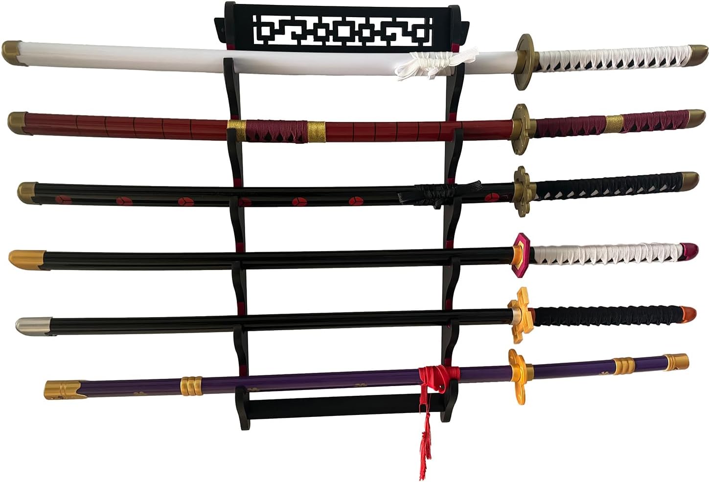 Soporte de pared Katana para espada  6 niveles Samurai Sword Display Rack Wand Wakizashi Tanto Soporte de pared Soporte de espada