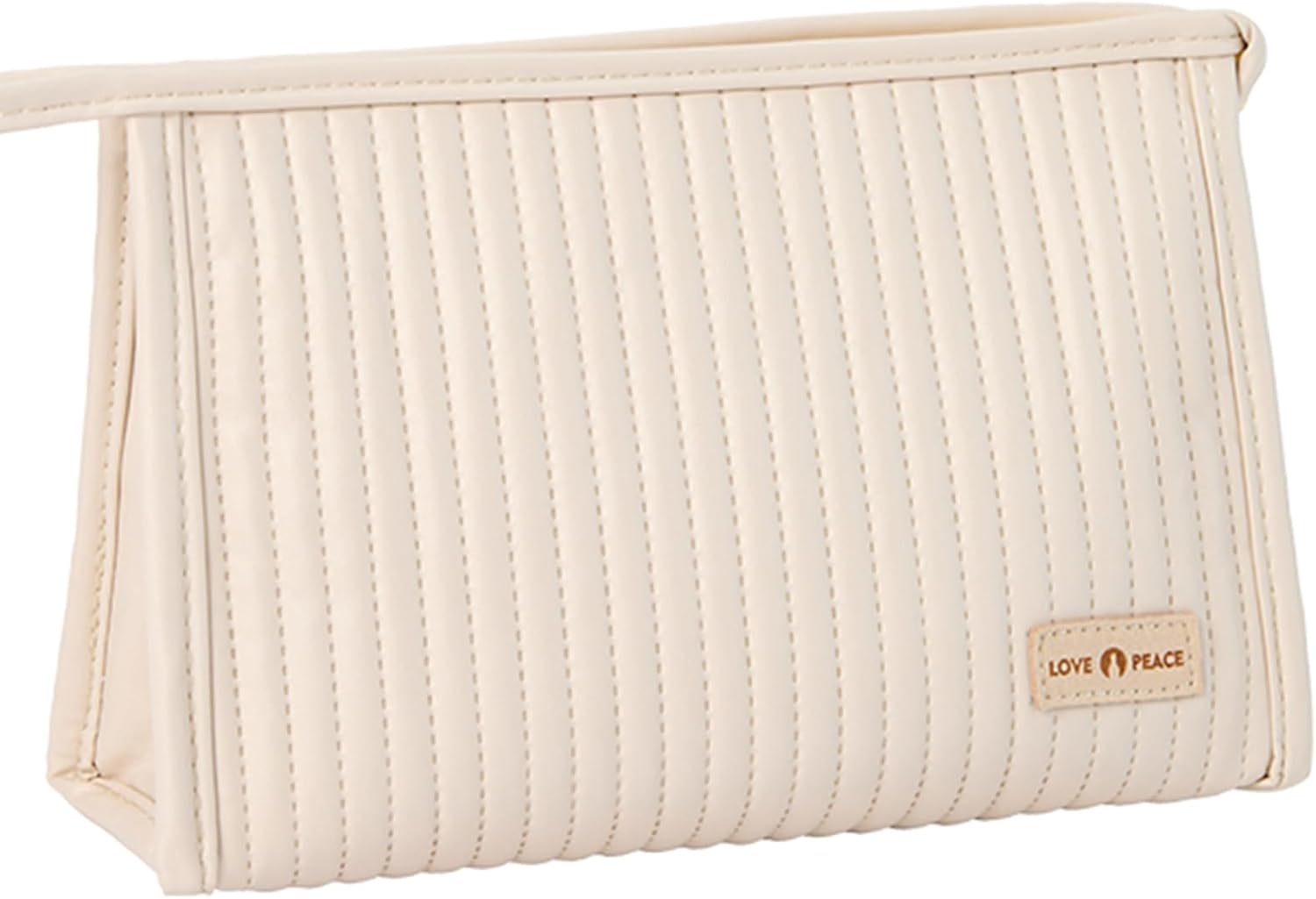 FUMAFI Bolsa de maquillaje perezosa, organizador de cosméticos de, Beige, Simplicidad