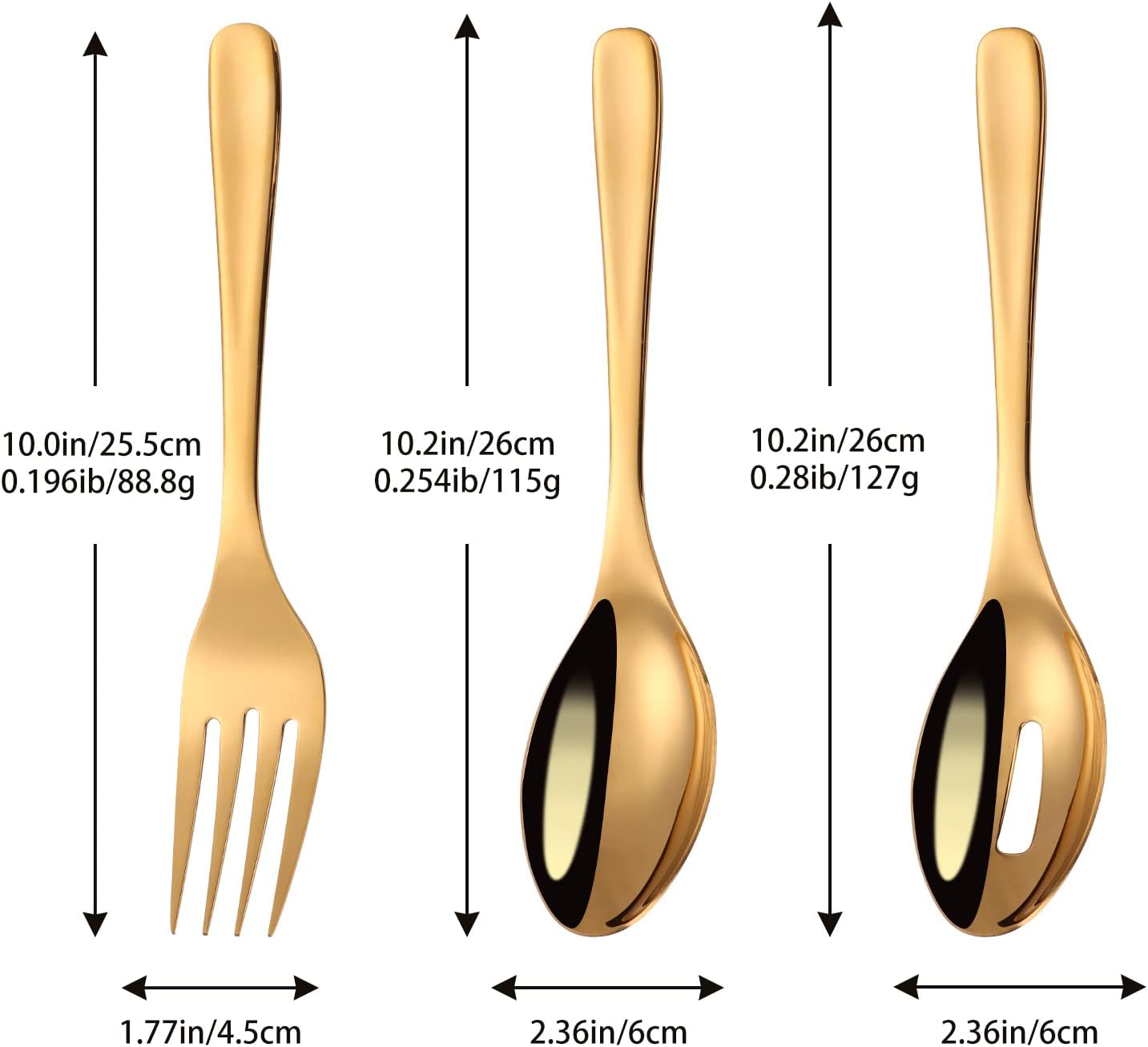 10 Inch Stainless Steel Catering Serving Utensils for Party Buffet Dinner Banquet Cooking Kitchen Basics,Including Serving Spoon x 2,Slotted Serving
