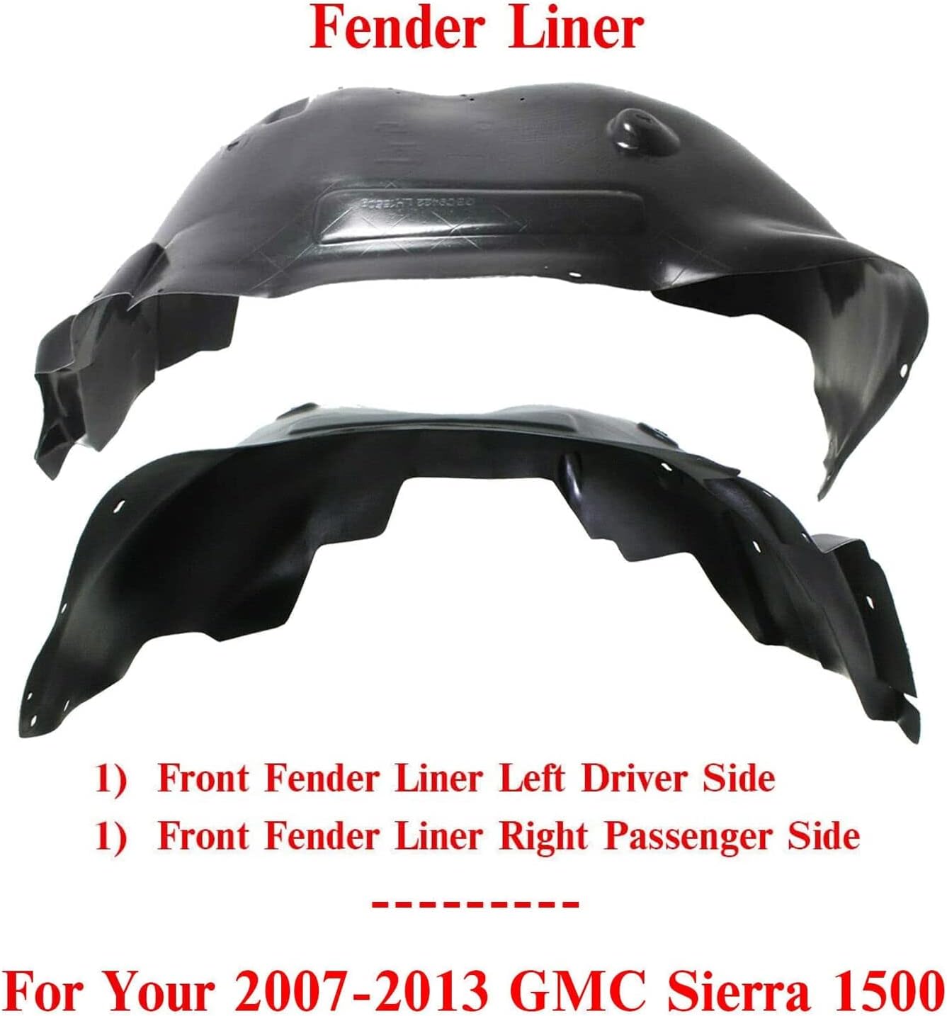 US AUTO PARTS PLUS Nuevo guardabarros delantero izquierdo conductor y lado derecho del pasajero para 2007-2013 GMC Sierra 1500 reemplazo directo