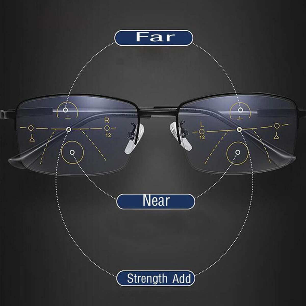 Gafas de lectura progresivas multifoco para computadora con bloqueo de luz azul