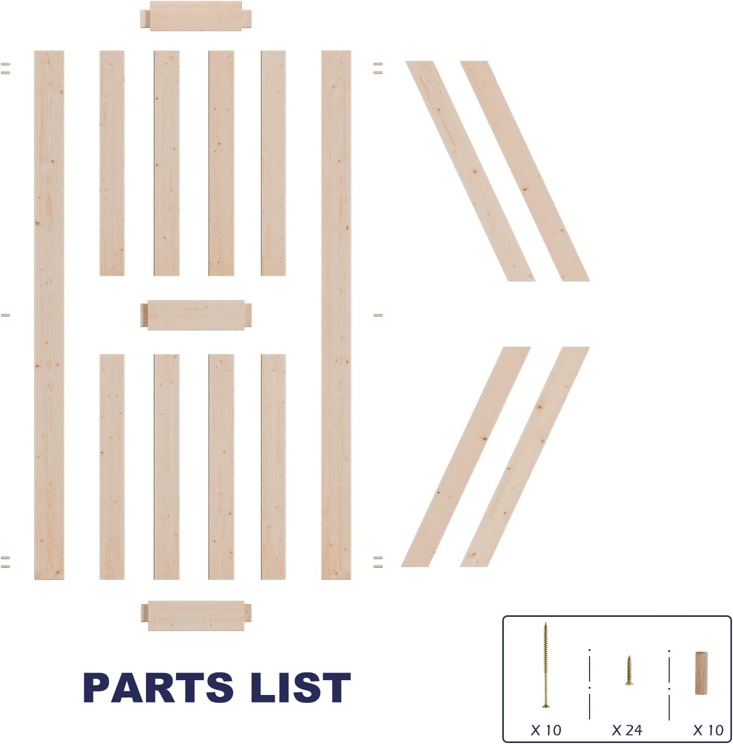 SmartStandard Puerta corredera de madera de granero de 24 x 80 pulgadas preperforada lista para montar, losa con paneles de madera de abeto maciza