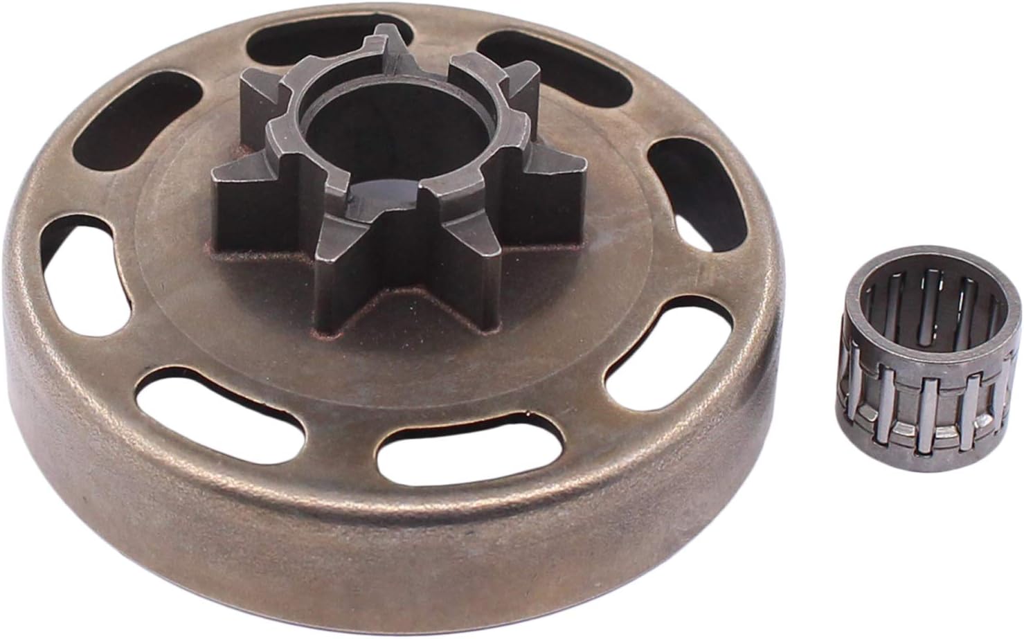 Piñón de tambor de embrague, paso de .325 pulgadas, 7 dientes con kit de rodamiento de aguja para Husqvarna 435 435E 440 440E Motosierra Sustituye a