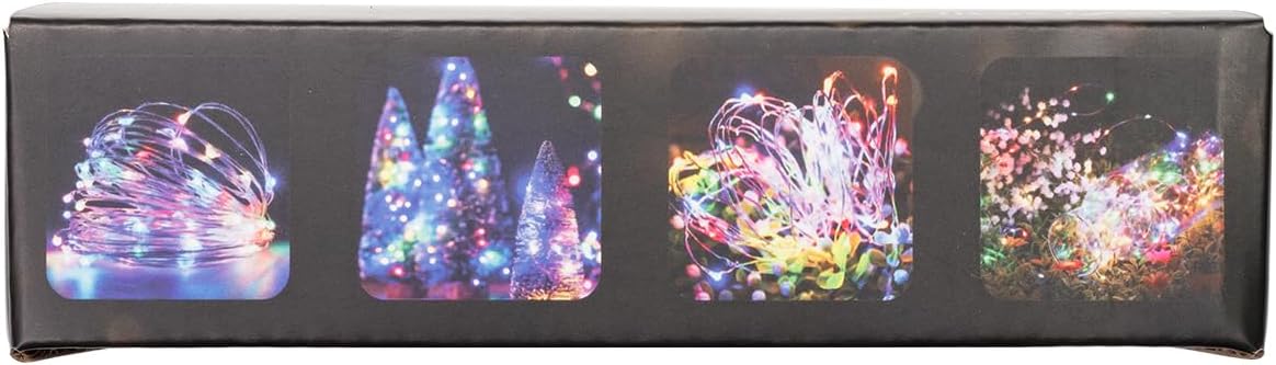 4 luces de hadas que funcionan con pilas, 8 modos de iluminación, 50 LED, 16.4 pies, cadena de luces de alambre plateado, función de temporizador y