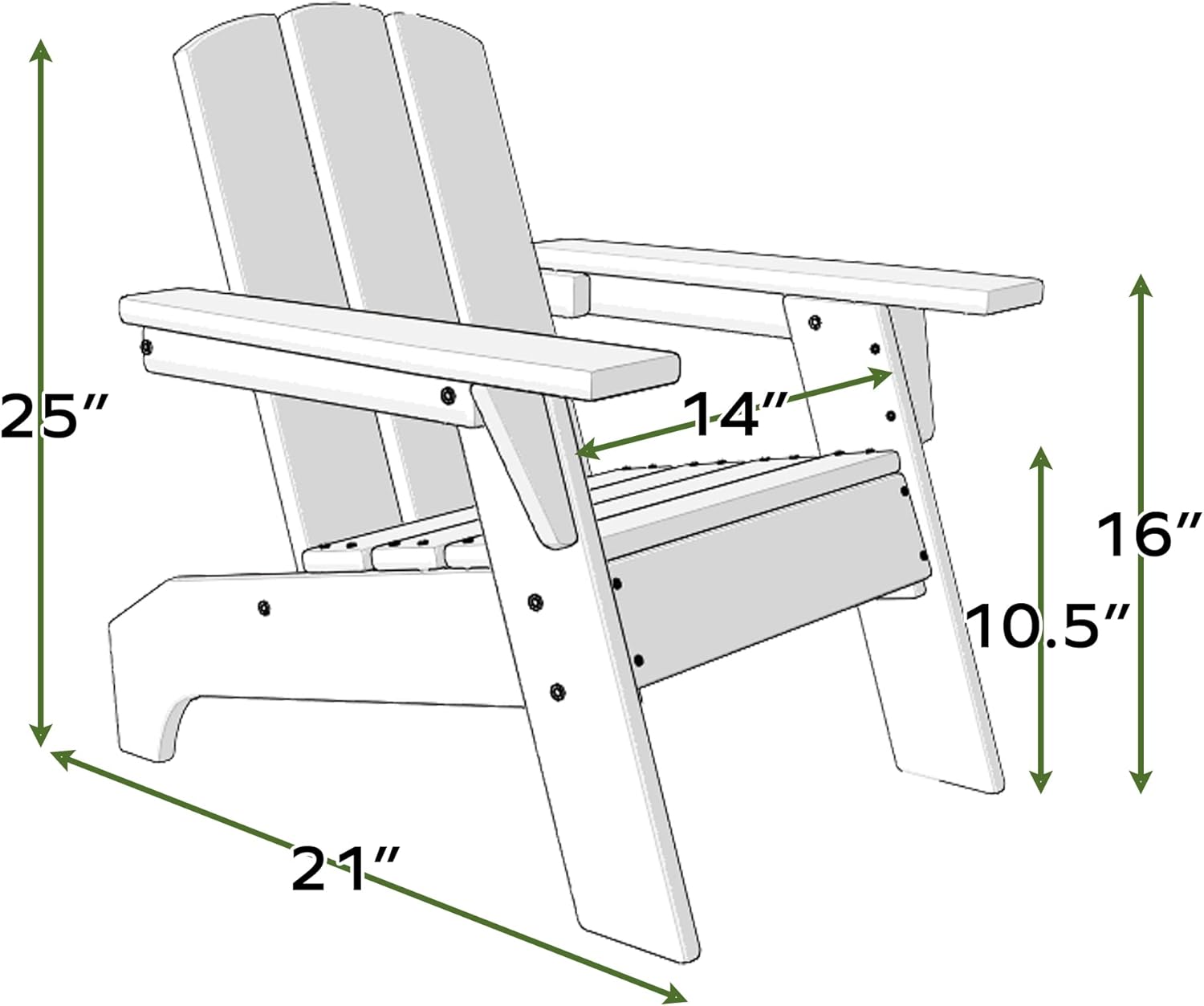 RESINTEAK – Silla Adirondack para niños, sillas de plástico para jugar en interiores y exteriores, juego cómodo para fogata, fogata, patio y
