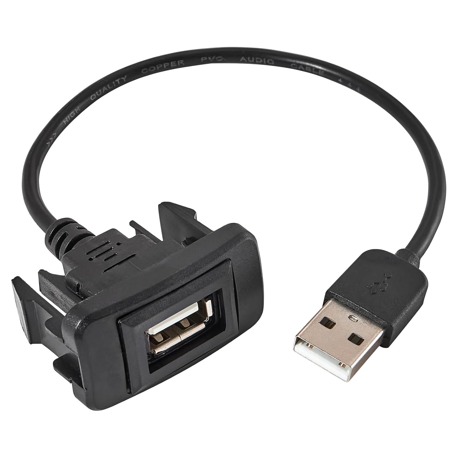RED WOLF Adaptador de enchufe USB macho a hembra de 15.7 x 7.9 para Toyota 2003-2006 Hilux Vigo 4Runner Montaje empotrado Cuadrado USB Panel de
