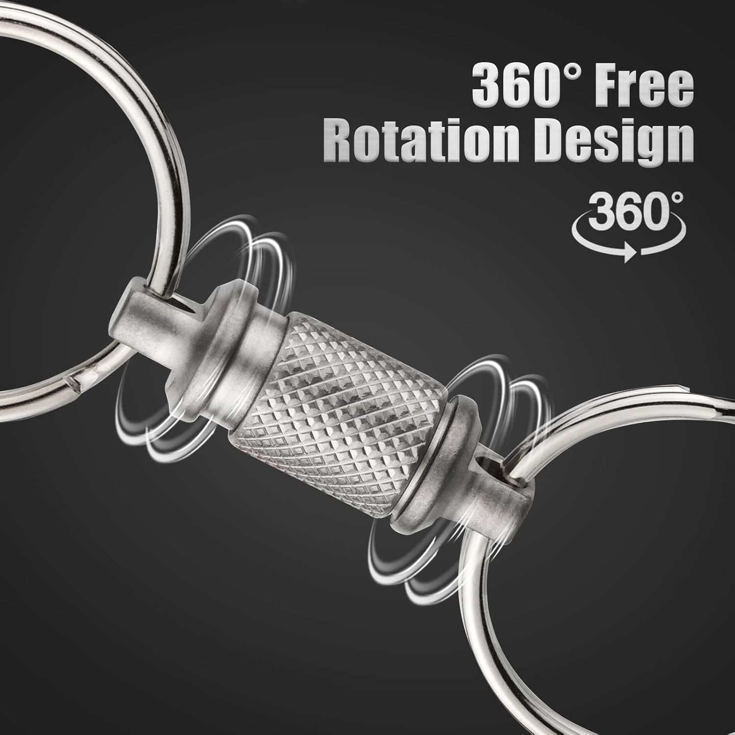 Titanium Quick Release Keychain, Swivel Key Holder Anti-Slip with Detachable 2 Rings UIInosoo Double-End Pull Apart Easily