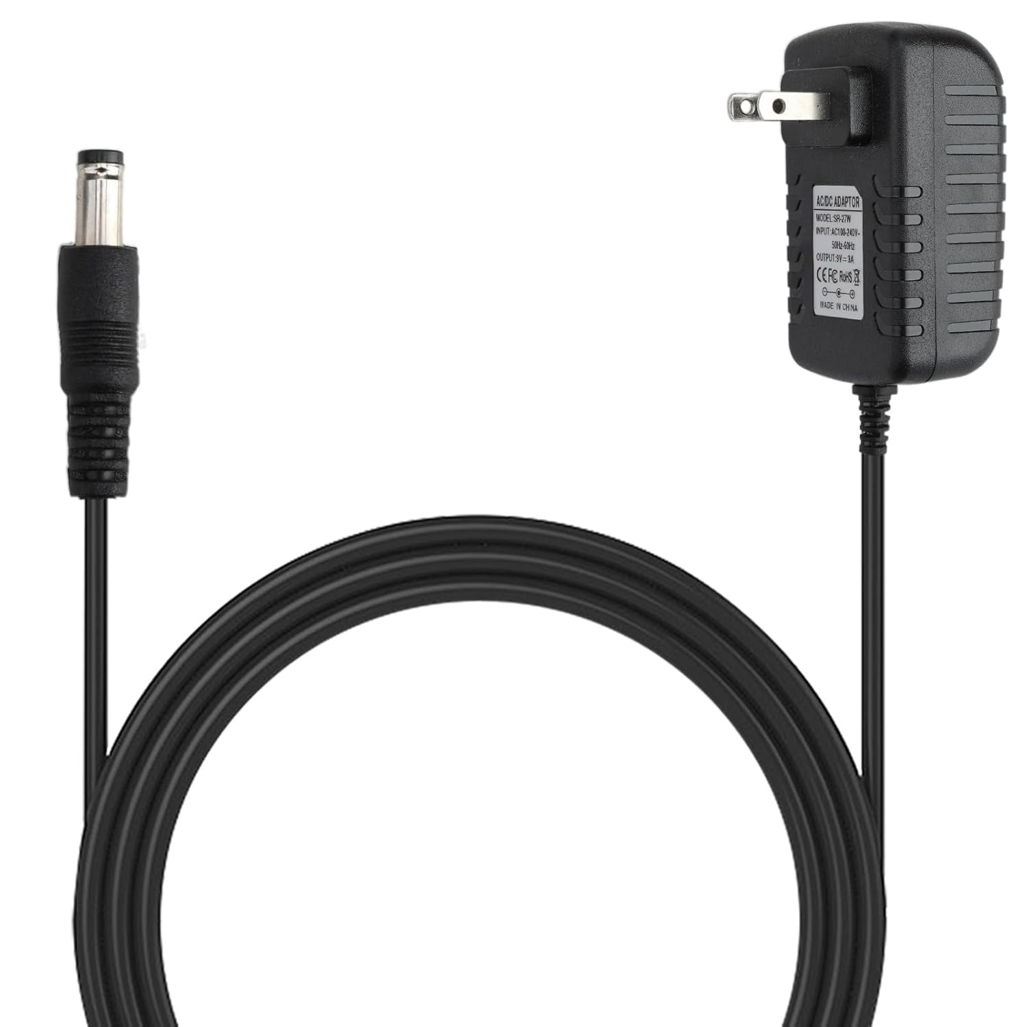 Cable de fuente de alimentación de 9 V 3 A, 27 W, entrada de adaptador de CA de repuesto AC100-240V a CC 9Volt 3A Cargador de respaldo de 5.5
