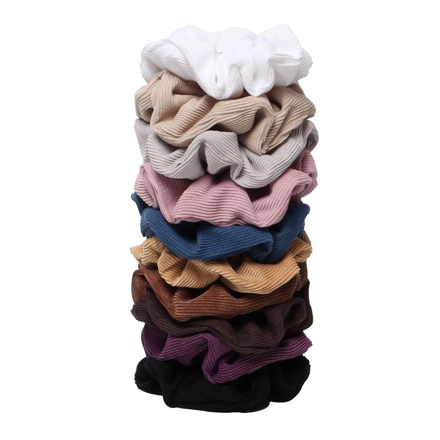 10 piezas de coleteros de cordury para mujer, con cordón medio, bandas elásticas para el cabello, ligas para el cabello de moda para cola de caballo