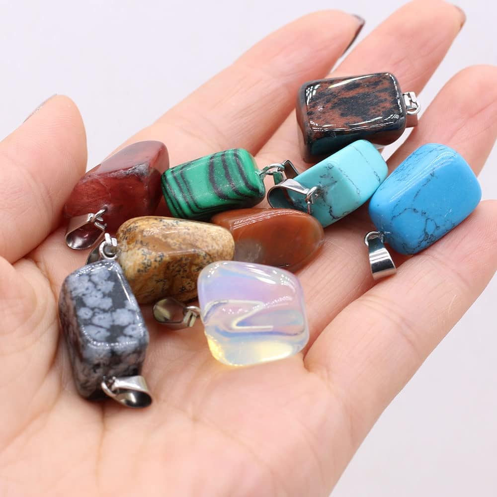 20 dijes de piedra natural irregulares al azar mezclados de ágata de cristal curativo para hacer joyas, collares, aretes, meditación, Piedra Ágata