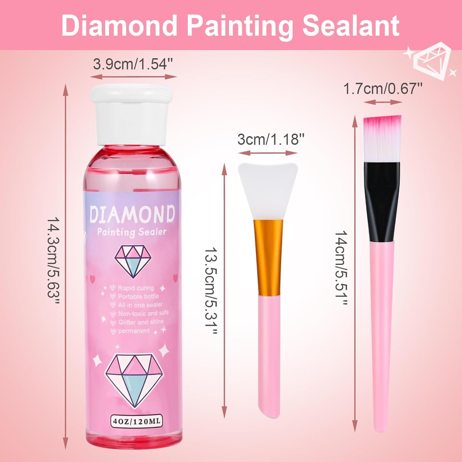 Faburo Paquete de 2 adhesivos para pintura de diamantes (4.1 fl oz*2), accesorios de pegamento para rompecabezas, pegamento transparente con
