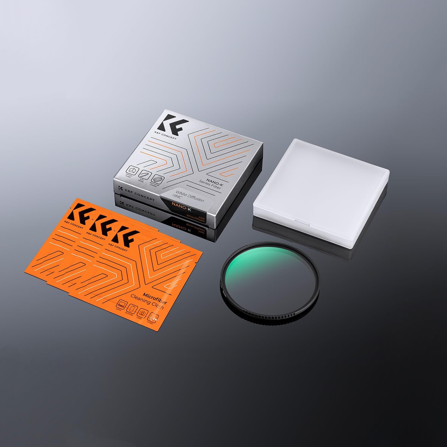 K&F Concept Filtro de niebla blanca de 14 de 3.031 in, 18 recubrimientos multicapa, filtro de difusión blanco suave de ensueño con paños de limpieza