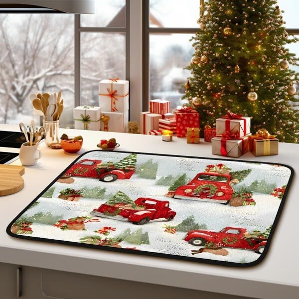 Alfombrillas de secado de platos para encimera de cocina, perros, almohadillas de microfibra para secar platos, 24 x 18 pulgadas, decoraciones de