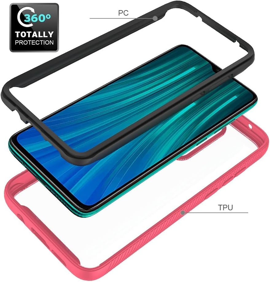Asuwish Funda de teléfono para Xiaomi Redmi Note 8 Pro con protector de pantalla de vidrio templado y soporte delgado híbrido resistente resistente