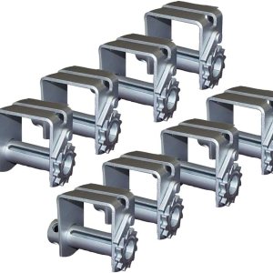 Mytee Products Paquete de 8 cabrestantes deslizantes dobles en L para pista doble L  5500 libras WLL de perfil estándar chapado en zinc deslizante Mytee Products Paquete de 8 cabrestantes deslizantes dobles en L para pista doble L  5500 libras WLL de perfil estándar chapado en zinc deslizante