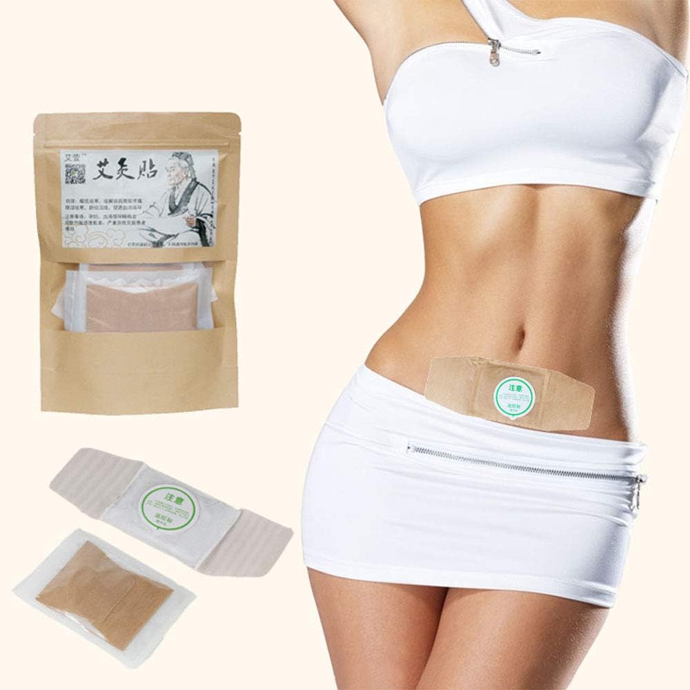 (20 piezas) Moxibustión Parche Autocalentable Mugwort Pads Hierba Natural Pasta Ajenjo Pegatina Moxa Artemisia