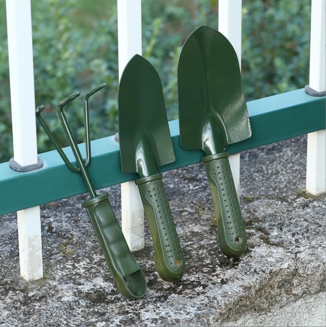 Pala de mano de jardinería pequeña, 3 piezas, palas de jardín, trasplantadora, ligera, cómoda, mango ergonómico, juego de herramientas de jardinería