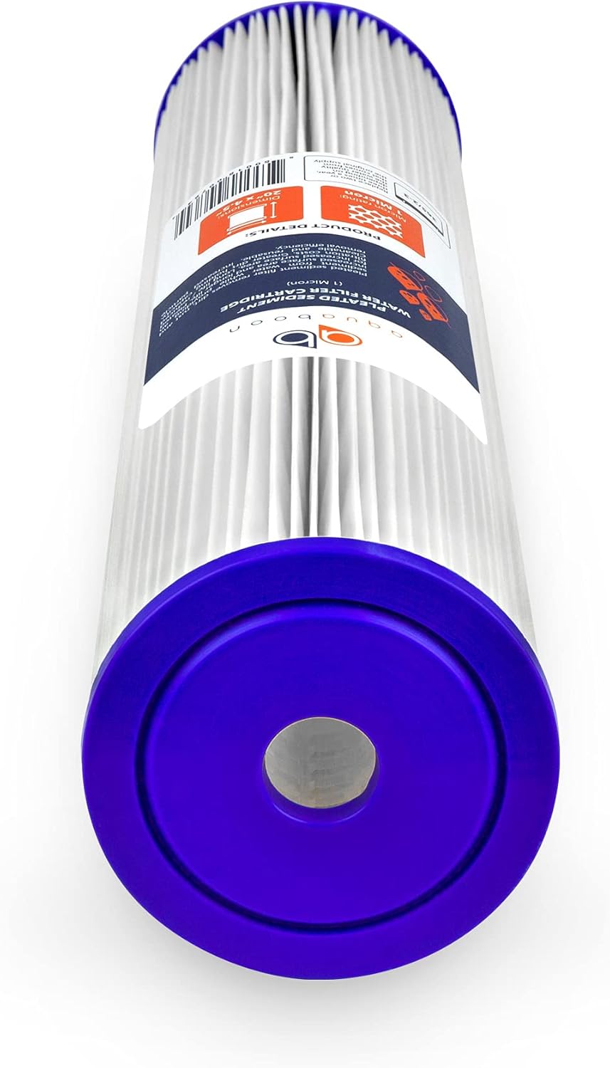 Aquaboon Cartucho de repuesto de filtro de agua de sedimento plisado de 20 x 4.5 pulgadas  Filtración de sedimentos para toda la casa  Compatible