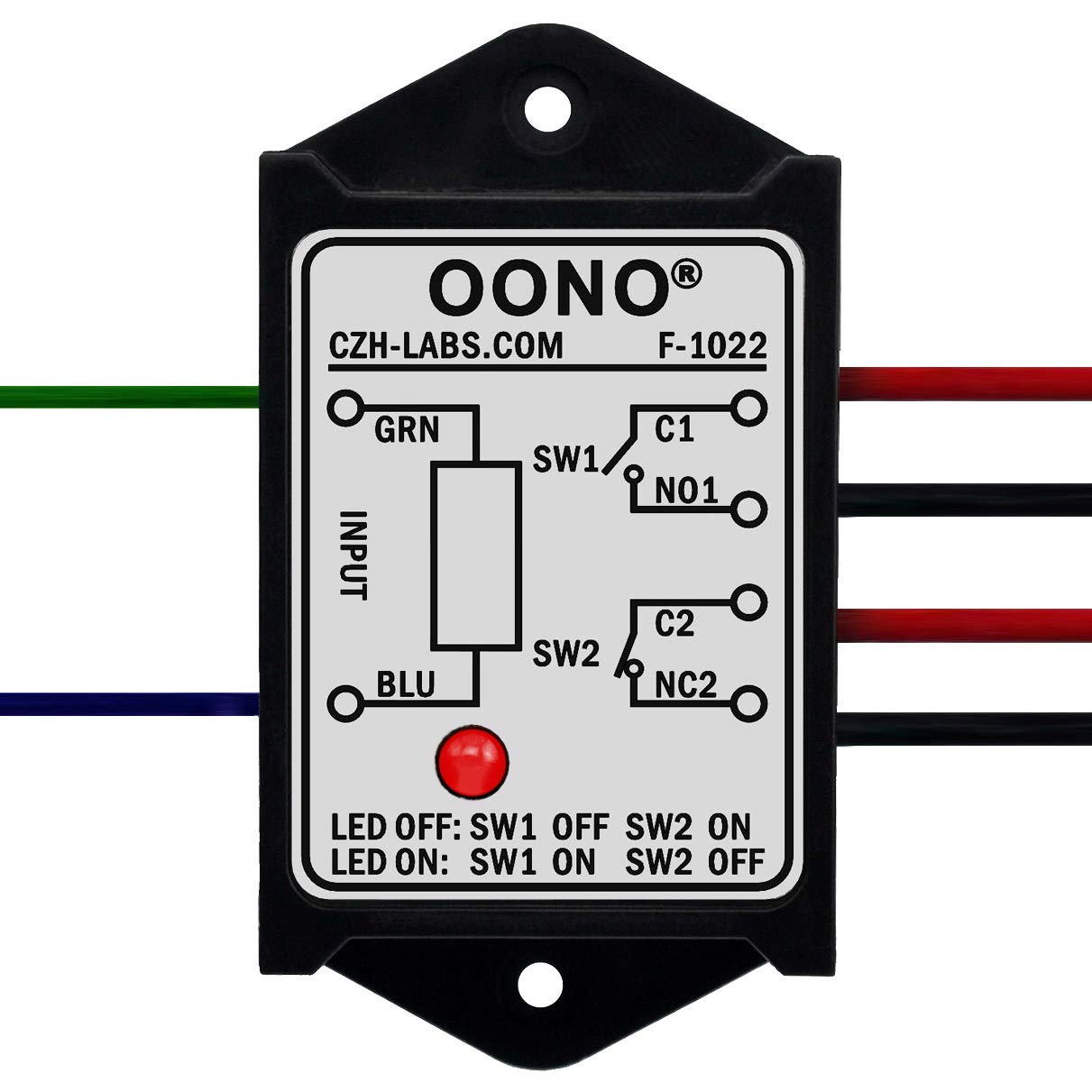 OONO Módulo de la retransmisión del poder de DPST 1NO 1NC 8Amp, voltaje de control de ACDC 5V