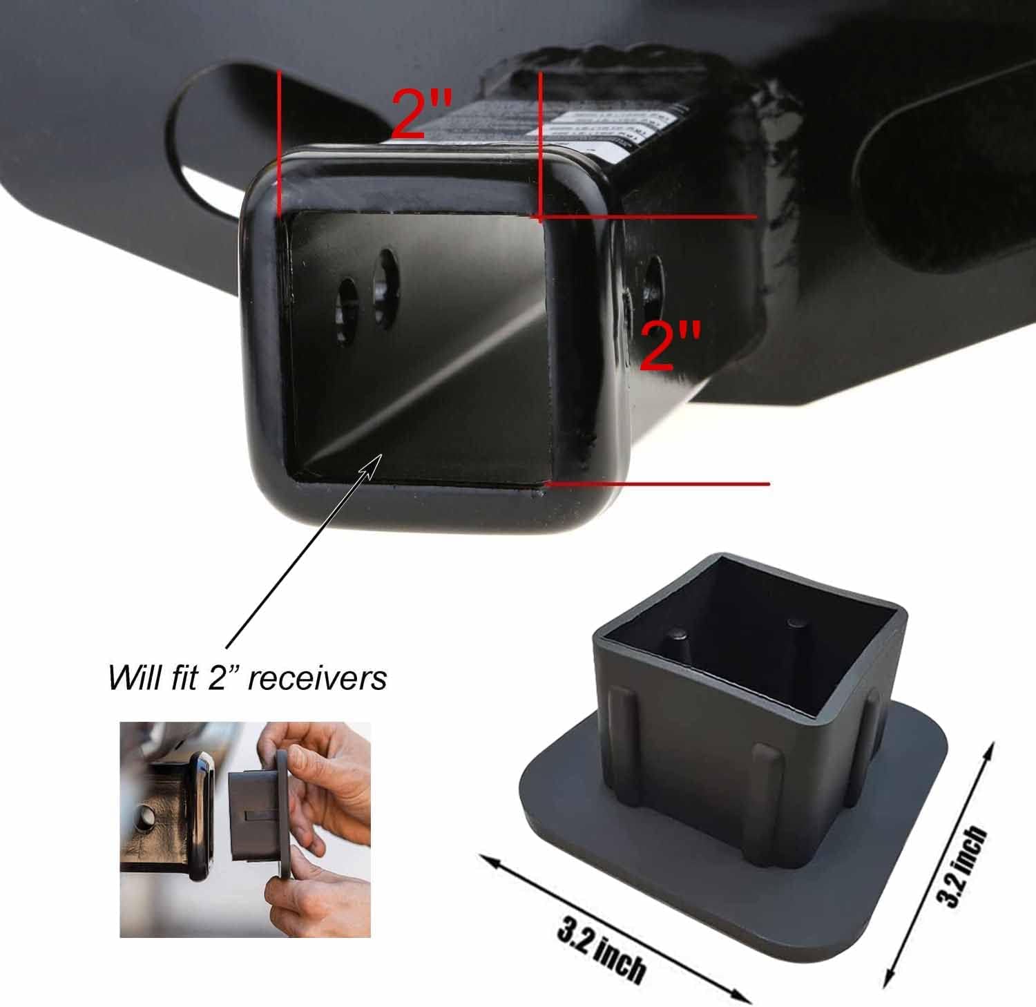 Personaliza tu cubierta de enganche de remolque AUTO, tapa de enchufe de tubo receptor de remolque de patrón personalizado, compatible con inserto
